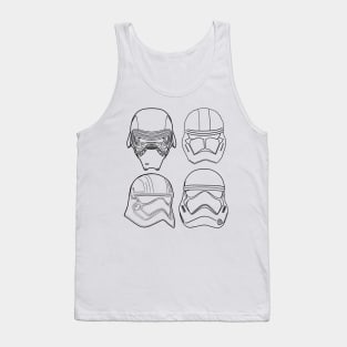 Line Art Series First Order Helmets Tank Top